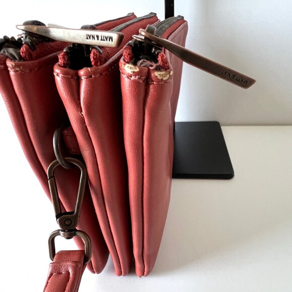 Matt & Nat Triple Crossbody Bag, Rust Orange, Detachable Strap, VGC! - Picture 9 of 16